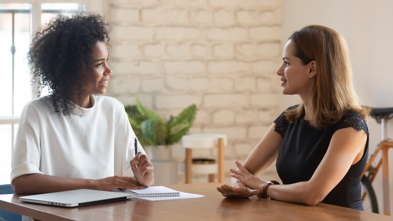 Woman in a job interview