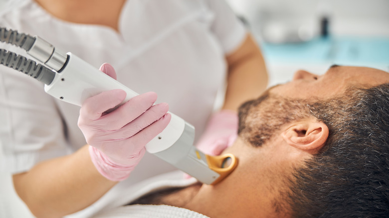 Man getting IPL on neck