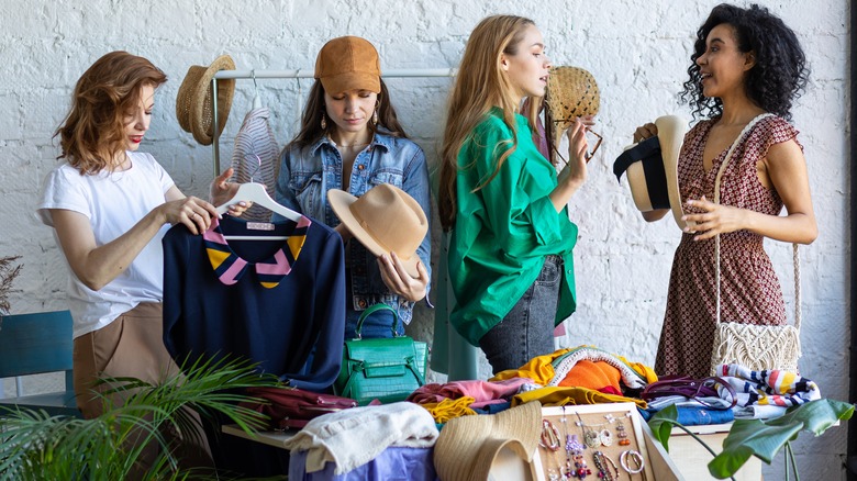 women shopping for clothes and accessories