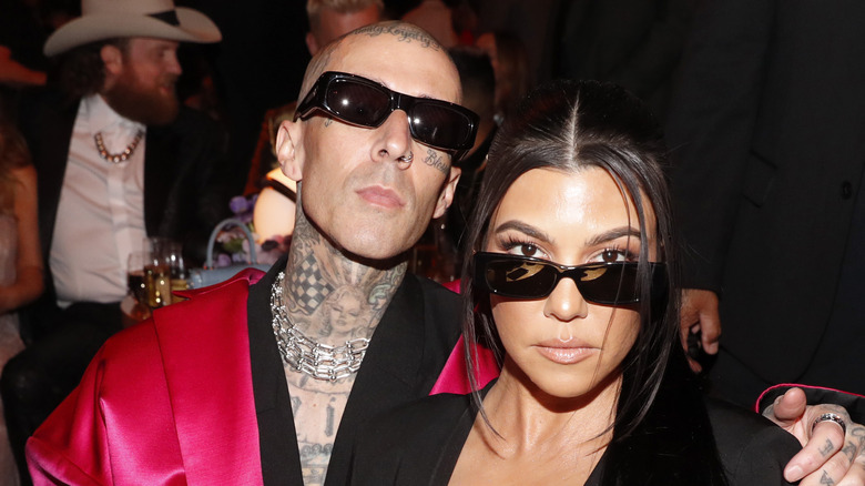 Travis Barker and Kourtney Kardashian at the Grammy Awards 