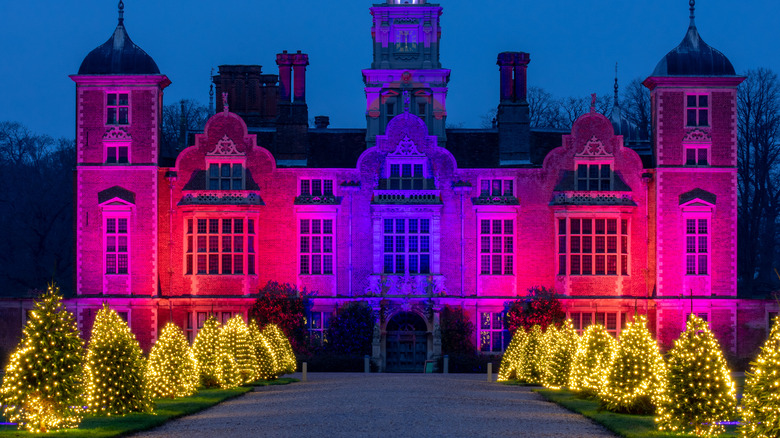 Christmas lights at the queen's Norfolk estate