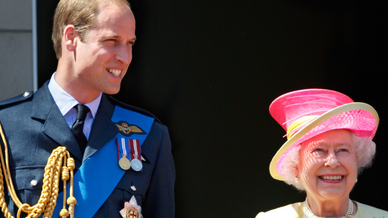 Prince William and Queen Elizabeth