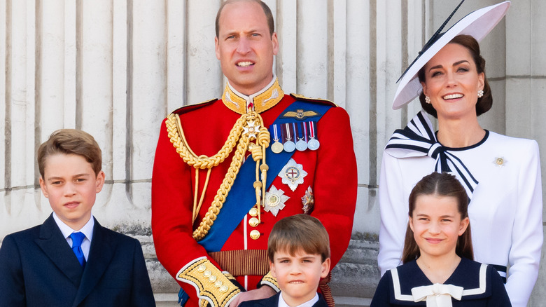 Prince William and family balcony 2024 Trooping the Colour