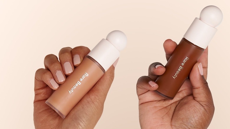 Two bottles of Rare Beauty Liquid Foundation 