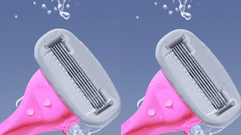 Water falling on pink Billie Razor