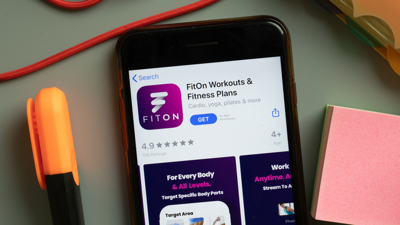FitOn app open on mobile phone
