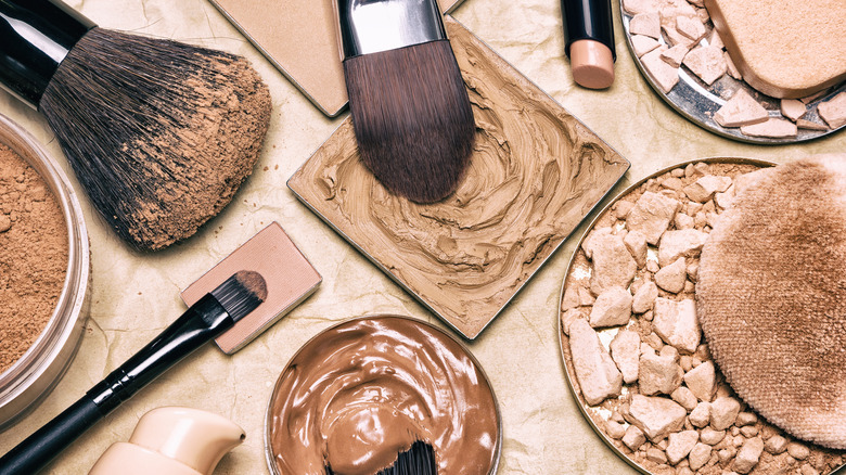 Makeup powders and creams