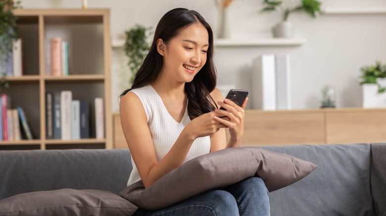 Woman looking at phone