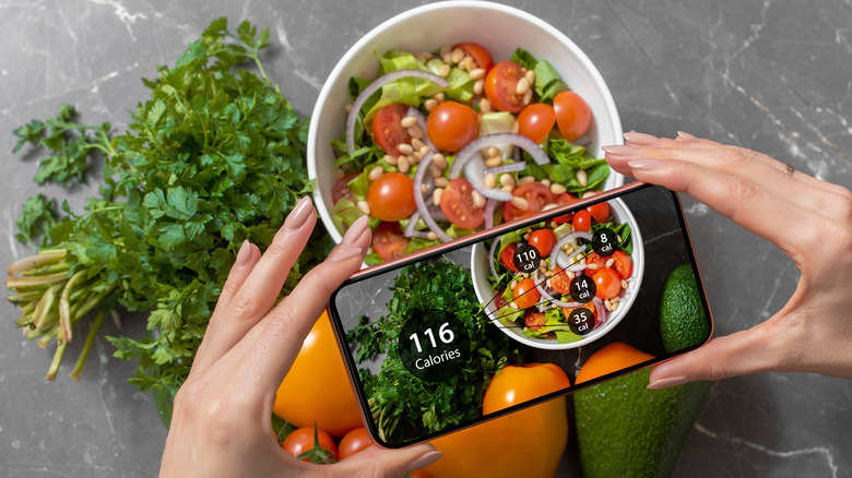Fitness app scans calories in a photo