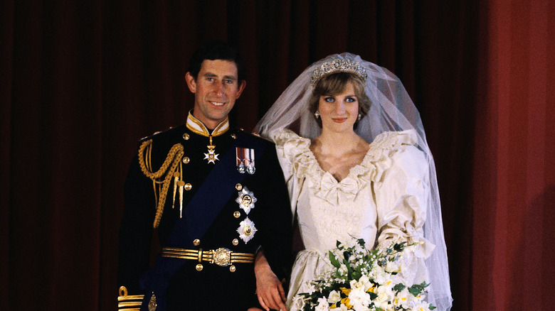 Prince Charles and Princess Diana in wedding attire