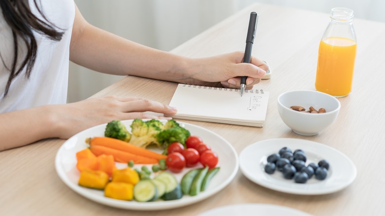 woman tracking food