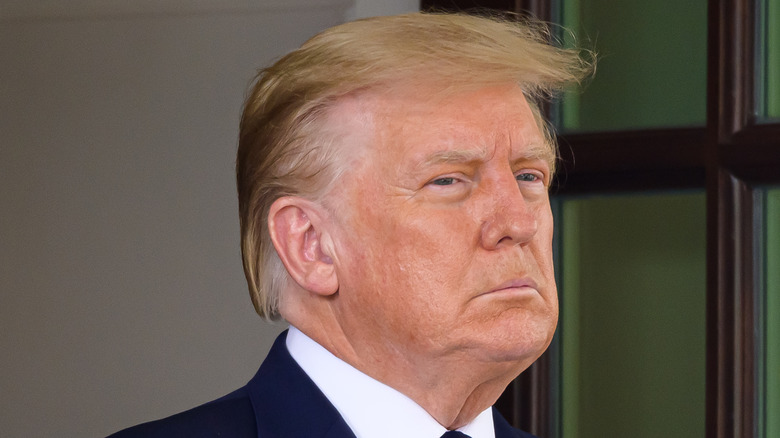 Former President Donald Trump with combover