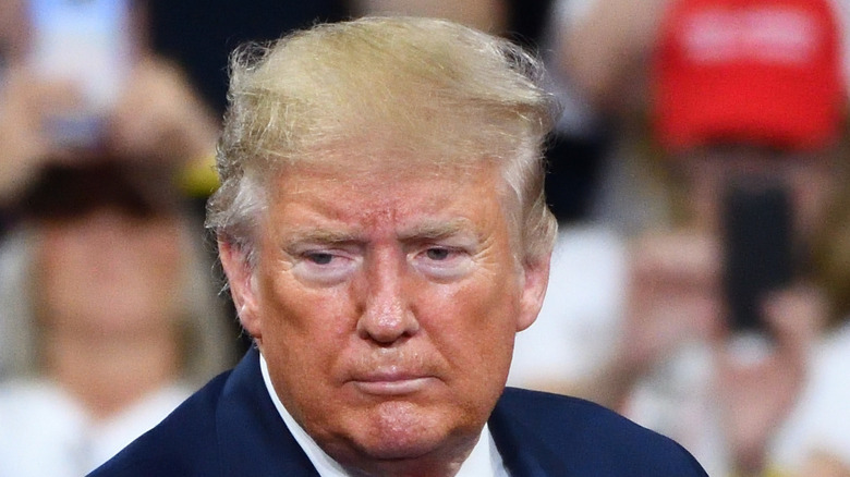 Former President Donald Trump with combover