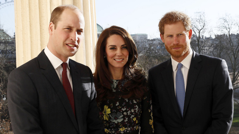 Kate Middleton with Prince William and Prince Harry