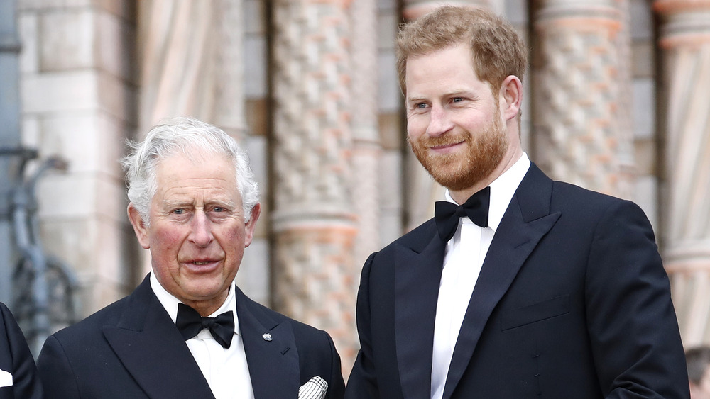 Prince Charles and Prince Harry at an event