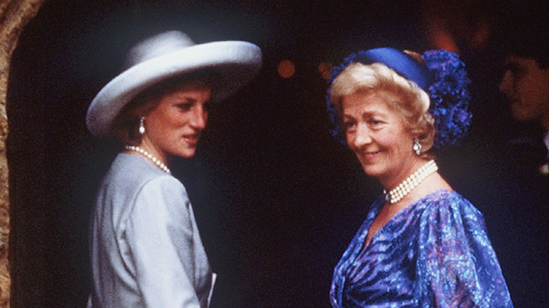 Princess Diana with her mother Frances