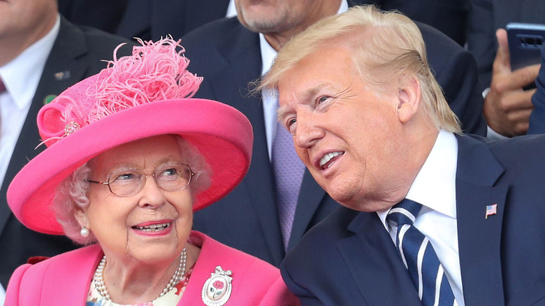 Donald Trump chats to Queen Elizabeth