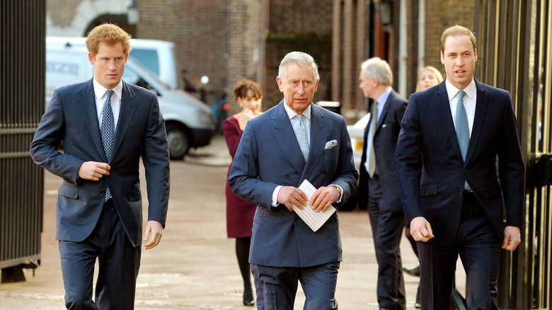 Prince Charles with sons William and Harry. 