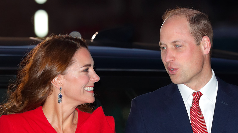 Prince William and Kate Middleton share a moment. 