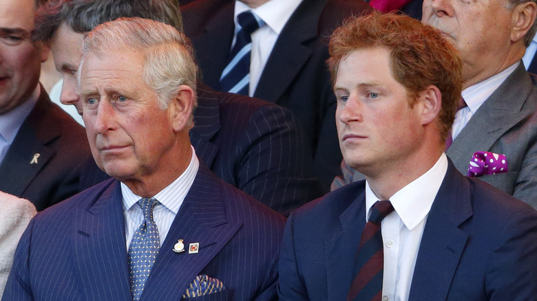 Prince Charles and his son Prince Harry. 