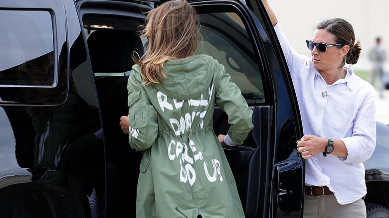 Melania Trump wearing the controversial jacket