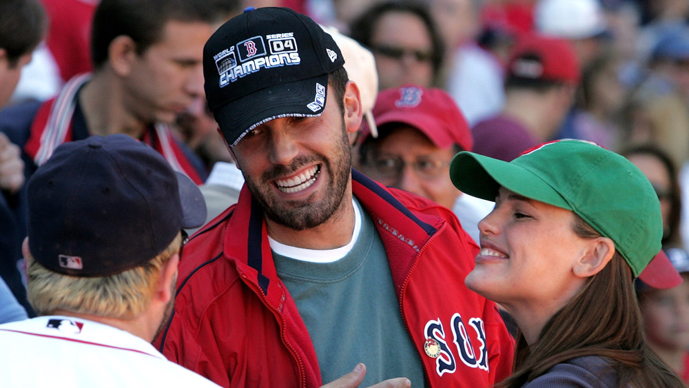 Ben Affleck and Jennifer Garner enjoying a Red Sox game in 2005