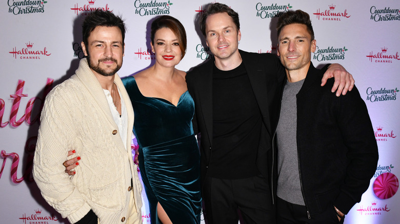 (L-R) Tyler Hynes, Kimberley Sustad, Paul Campbell and Andrew Walker attend Hallmark Channel's 2023 Christmas on Cherry Lane Screening