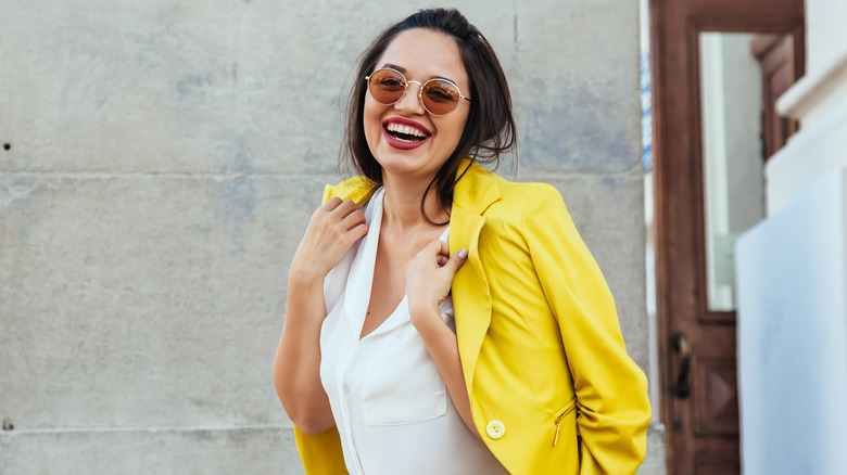 woman wearing sunglasses