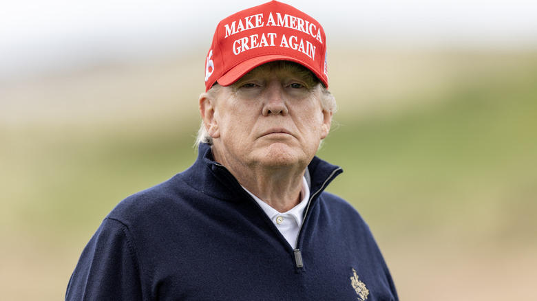 Donald Trump wearing a MAGA hat