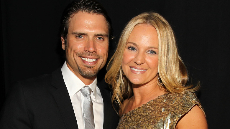 Joshua Morrow Sharon Case smiling