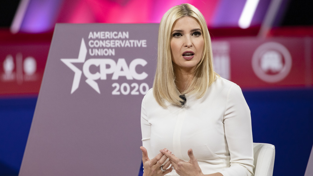 Ivanka Trump speaking onstage at CPAC