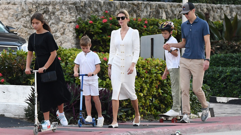 Ivanka Trump with husband and kids outside