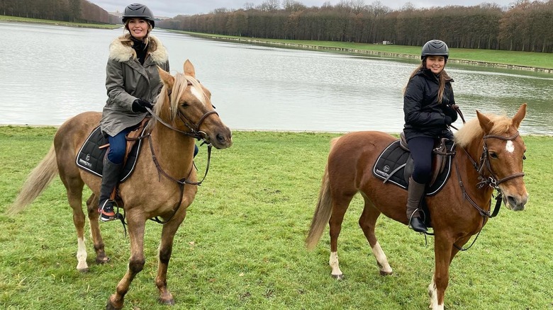 Ivanka Trump and Arabella Kushner on horses