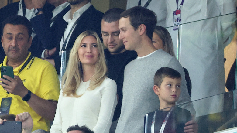 Ivanka Trump, Jared Kushner, and their son Joseph attend a FIFA World Cup Qatar 2022 Group G match at Lusail Stadium in Qatar (2022)