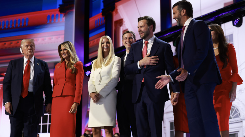 Trump family and JD Vance on stage RNC