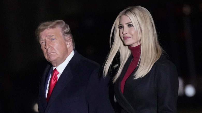 Donald and Ivanka Trump walking together White House lawn