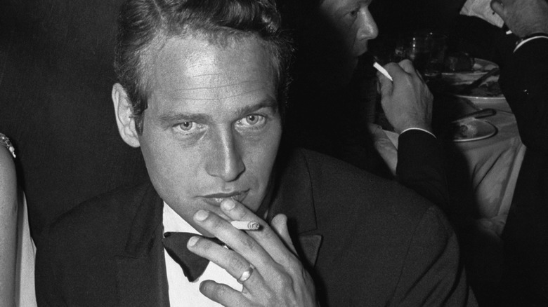 Paul Newman smoking a cigarette