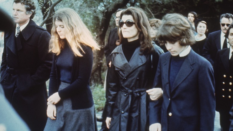 Jackie Kennedy in crowd wearing black