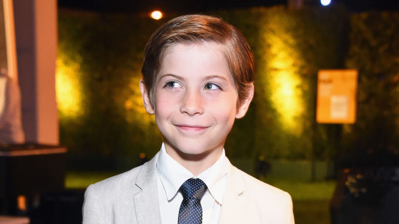 Jacob Tremblay in a white suit