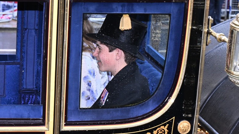 James, Earl of Wessex riding in a royal carriage