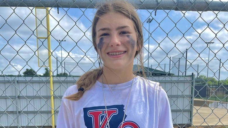 Maddie Aldridge at softball game