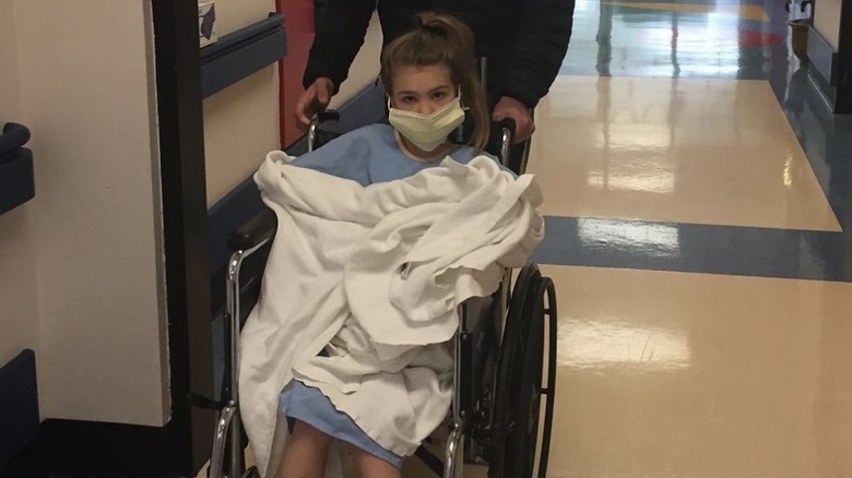 Maddie Aldridge in hospital 