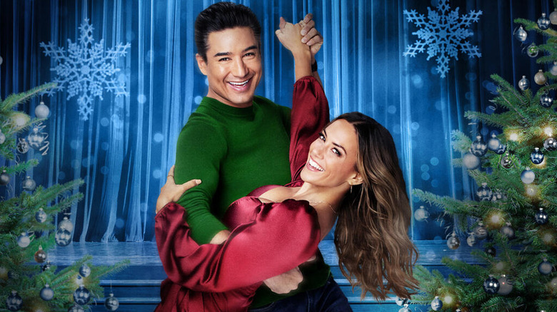 Mario Lopez and Jana Kramer dancing in Steppin' Into the Holiday
