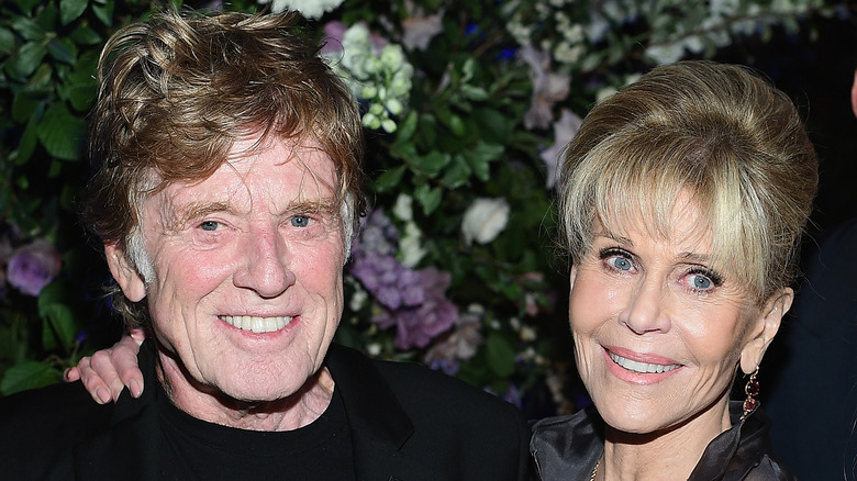 Robert Redford and Jane Fonda posing together