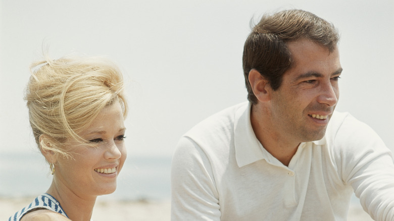 Jane Fonda sitting beside ex-husband Roger Vadim