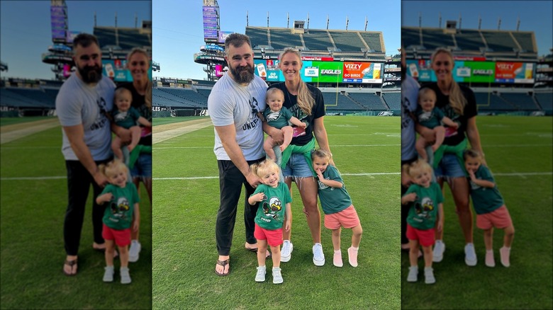 Jason Kelce, Kylie Kelce and their three daughters