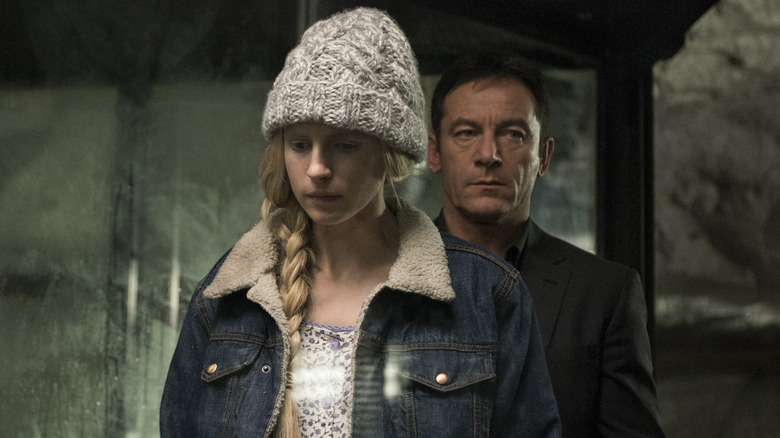 Brit Marling and jason Isaacs in The OA