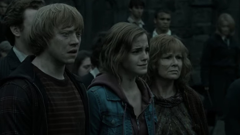 Ron and Hermione looking sorrowful