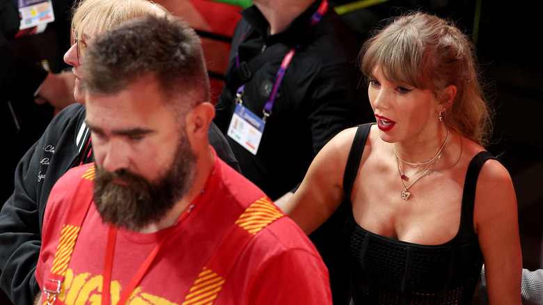 Jason Kelce with Taylor Swift at the Super Bowl