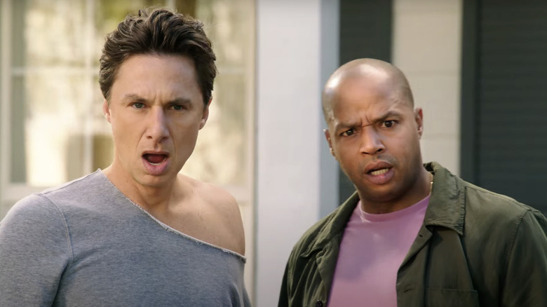 Zach Braff and Donald Faison in the 2024 Flashdance Super Bowl commercial